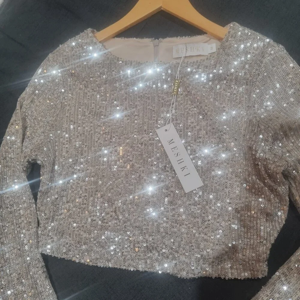 Sequin silver top - Picture 2 of 5